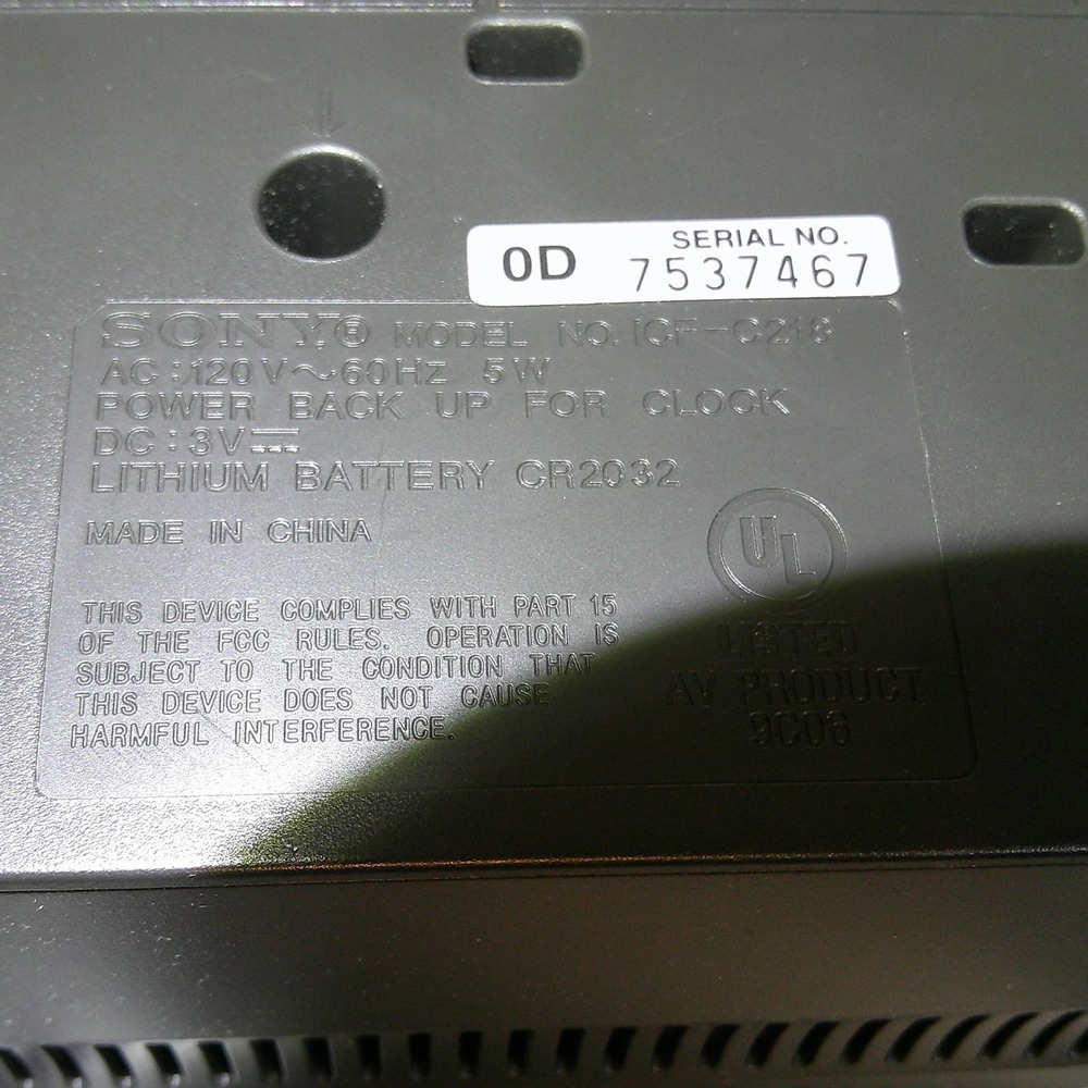 Sony Dream Machine Auto Time Set FM/AM Clock Radio ICF-C218 Alarm Tested‎ - Picture 5 of 5